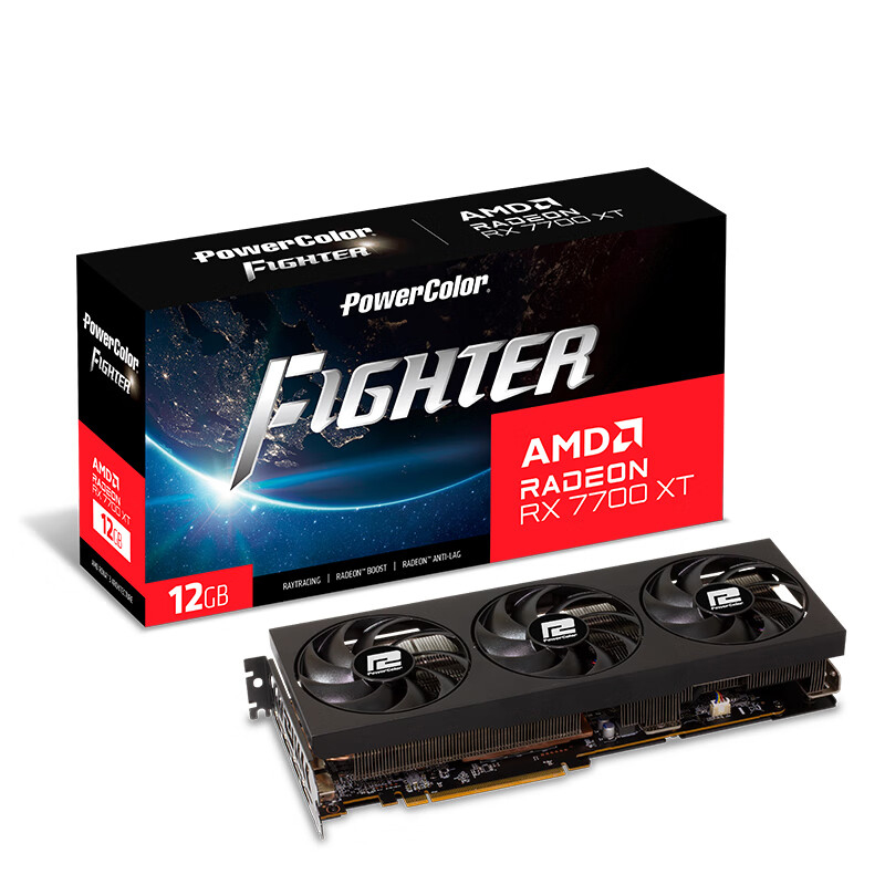 PowerColor AMD Radeon RX 7700 XT Fighter, 12 ГБ (RX7700XT 12G-F/OC)