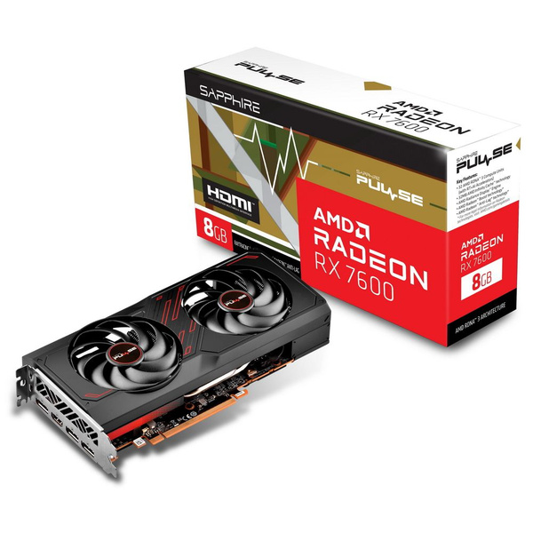 Sapphire AMD Radeon RX 7600 PULSE GAMING OC, 8 ГБ (11324-01-20G)