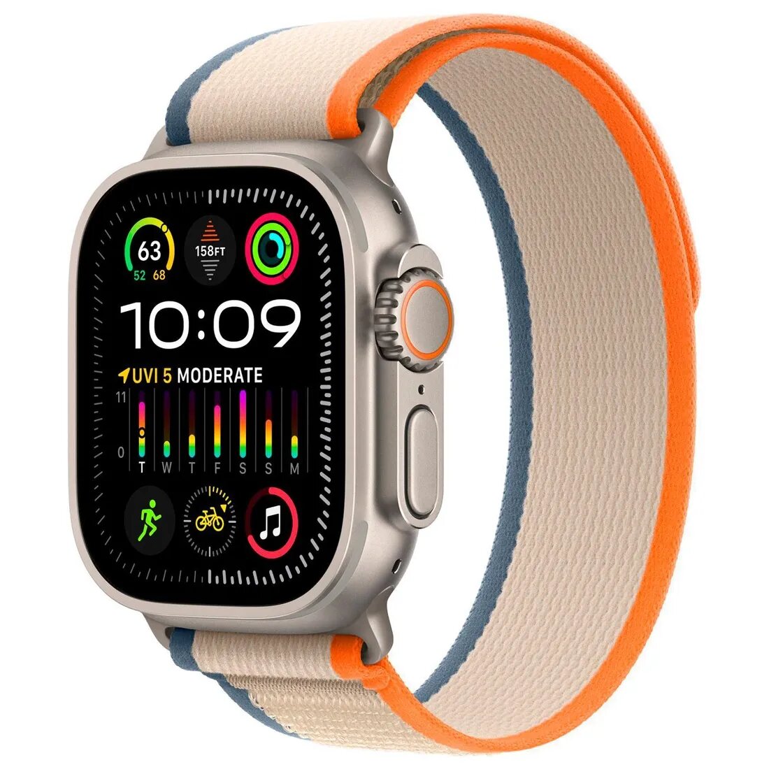 Apple Watch Ultra 2 49mm Titanium Trail Loop Orange/Beige / Бежевый-Оранжевый
