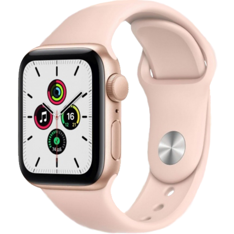 Apple Watch SE, 40мм, из алюминия золотого цвета, спортивный ремешок цвета «сияющая звезда» (2020)