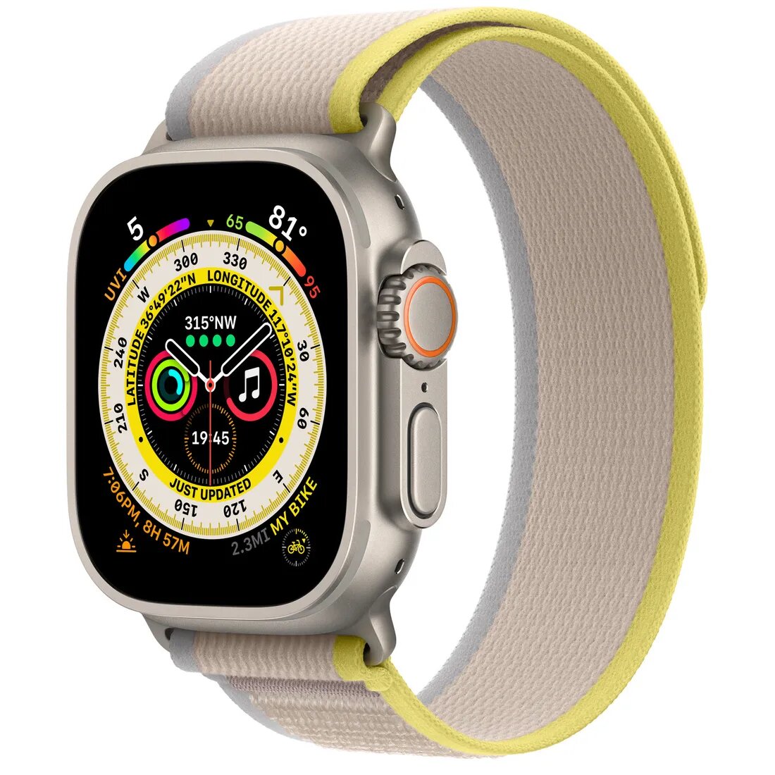 Apple Watch Ultra 49mm Titanium Trail Loop Желтый / Бежевый